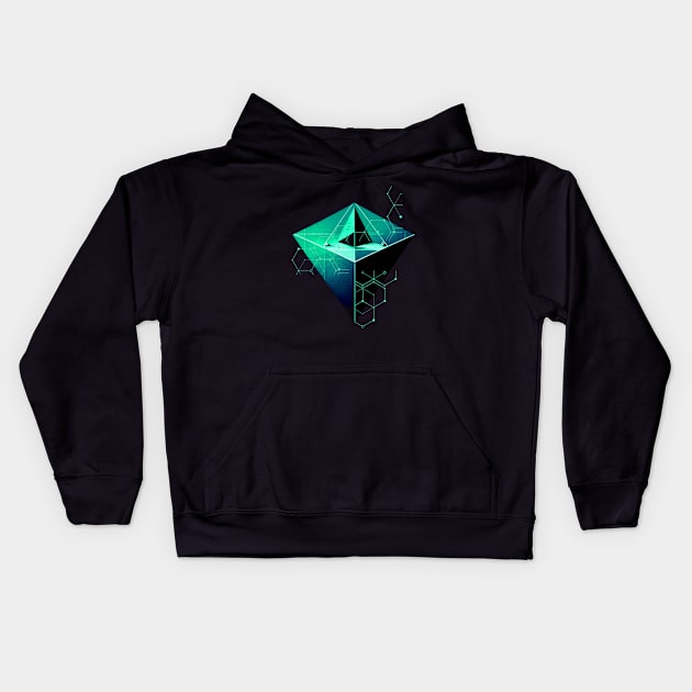 Hexagons Geometric art Kids Hoodie by Trip Tank